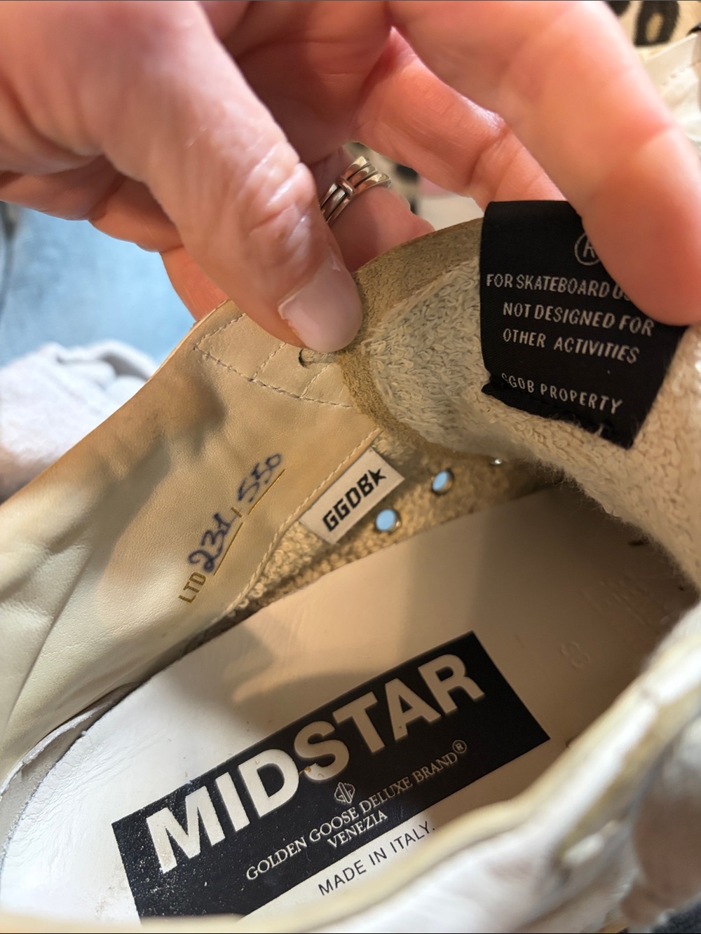 Golden Goose Midstar White Leather 'Superstar' Sneakers with Gold Star - Picture 2 of 8